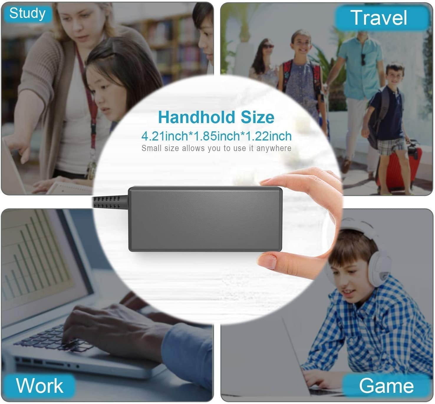 65W 45W AC Charger Fit for Lenovo ThinkPad Yoga 260 11 11S 12 14 15 370 460 S1, IdeaPad Yoga 2 11 13 Pro, L440 L450 L460 L470 L570 Z50 Z50-70 Z50-75 B50 B50-45 B50-80 Laptop Power Supply Adapter Cord