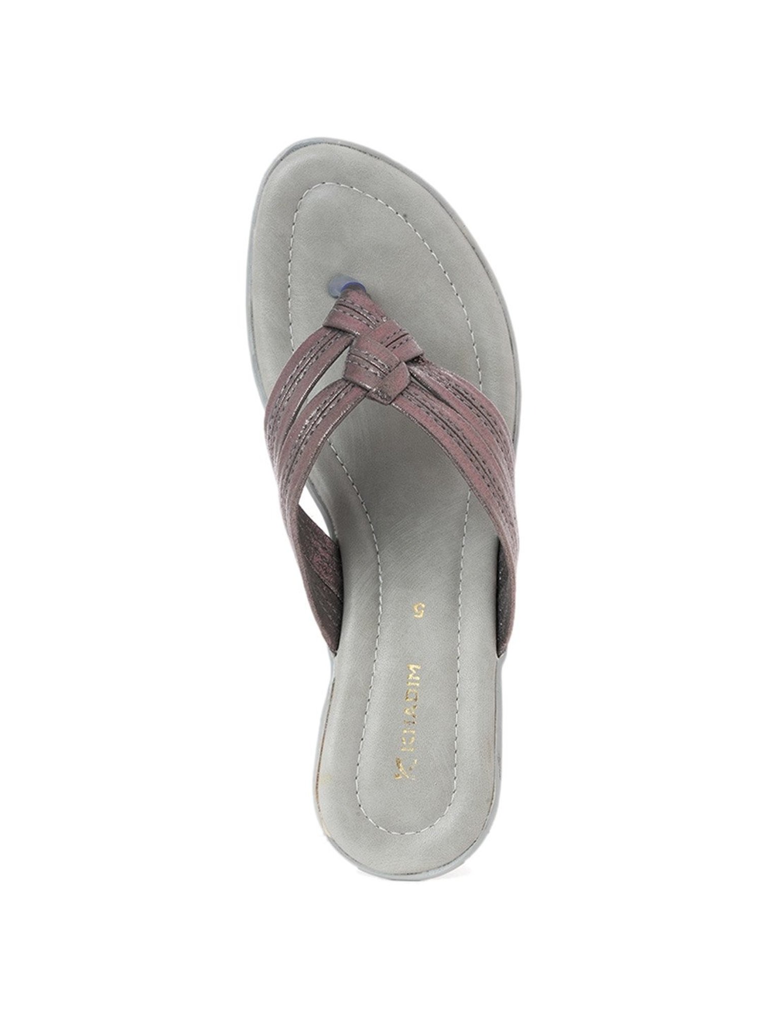 Khadim Women's Brown Thong Wedges