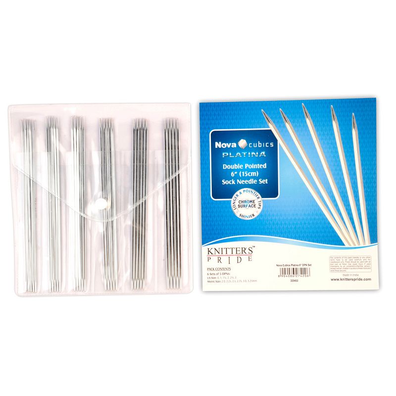 Knitter's Pride-Cubics Platina Double Pointed Needles Set 6"-Socks Kit
