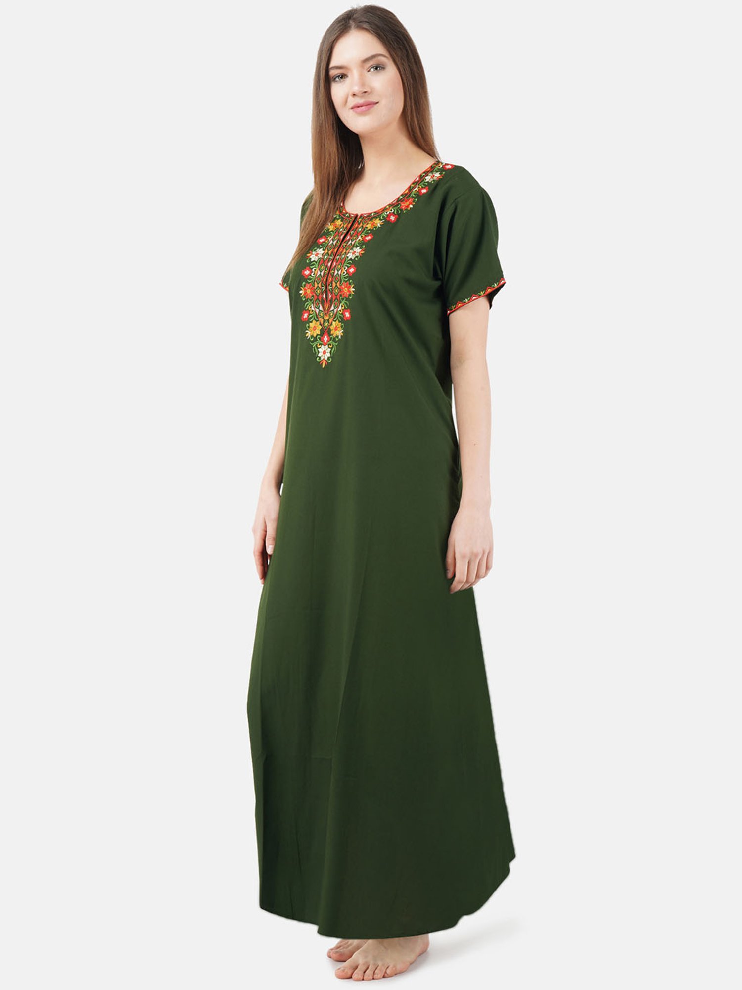 KOI SLEEPWEAR Olive Embroidered Nighty