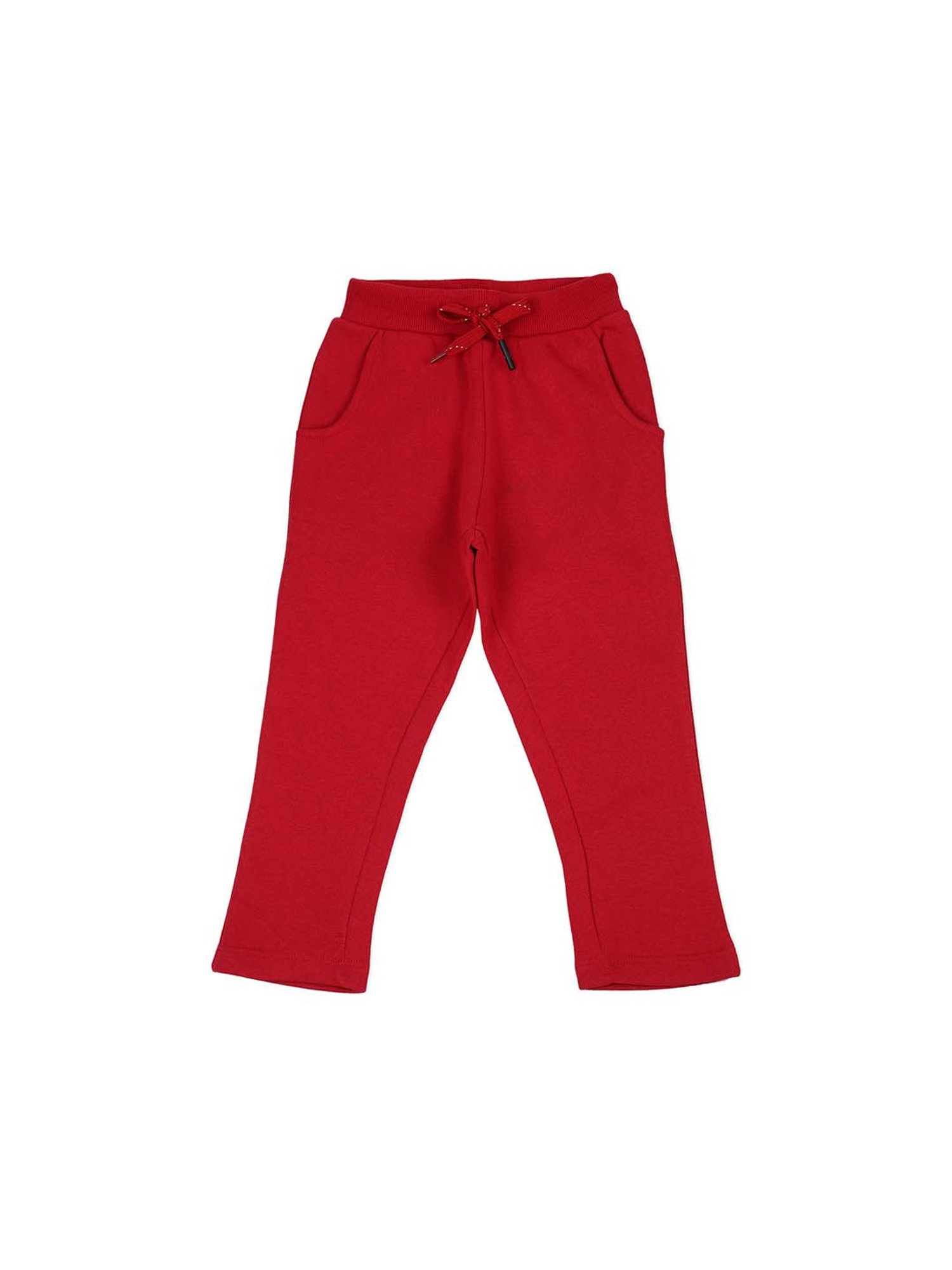 Sweet Dreams Kids Fiery Red Solid Sweatshirt with Trackpants