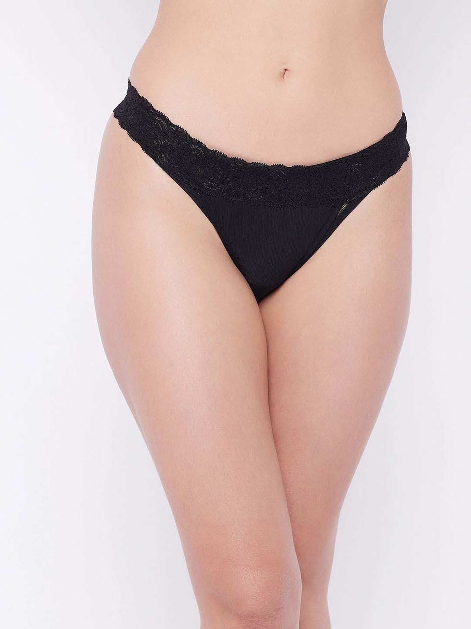 Secrets By ZeroKaata Black & Red Lace Work Bikini Panty - Pack Of 3