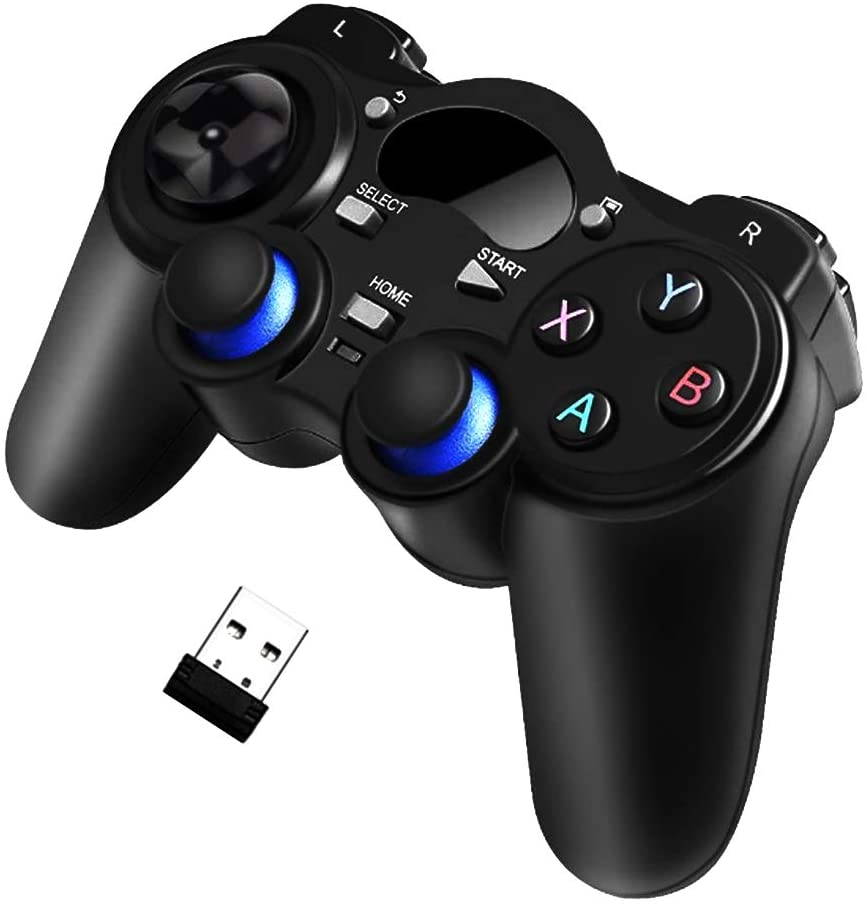 USB Wireless Gaming Controller Gamepad for PC/Laptop Computer(Windows XP/7/8/10) & PS3 & Android & Steam (Black1)