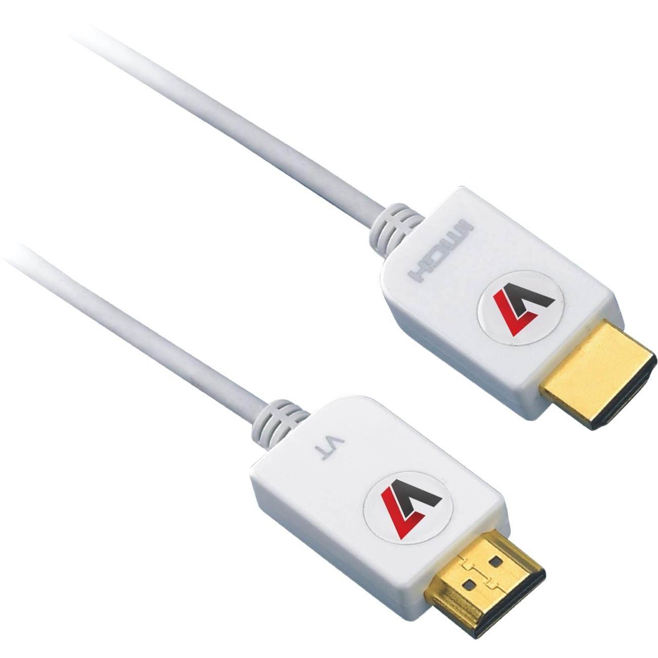 V7 V7N2HDMI4S-03M-WH 9.8 ft. Super Thin HDMI Cable