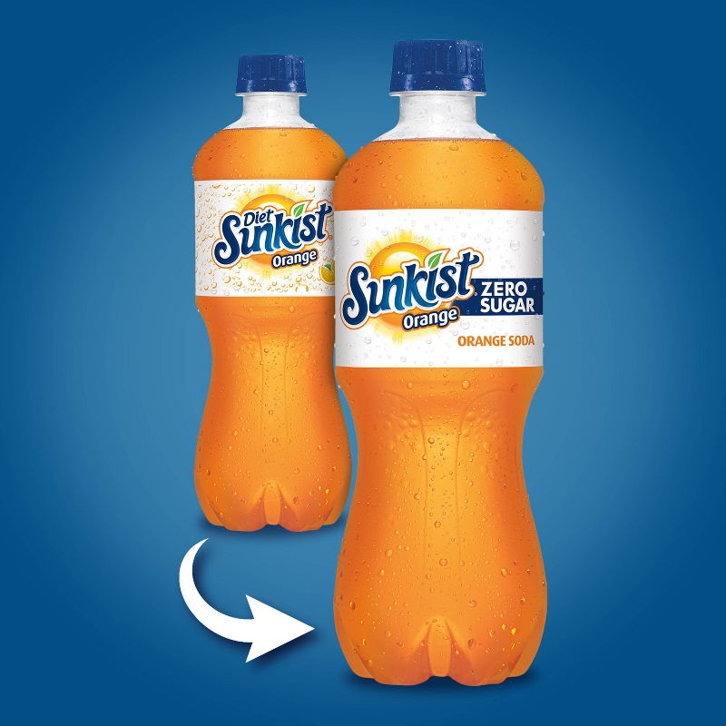 Sunkist Zero Sugar Orange Soda - 20 fl oz Bottles
