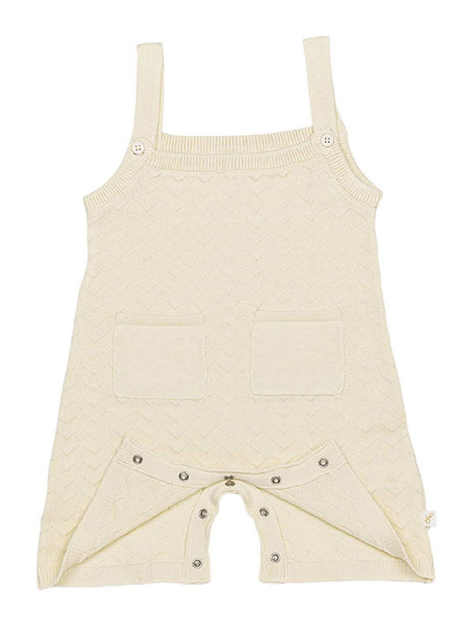H by Hamleys Infants Boys Off White Self Dungaree