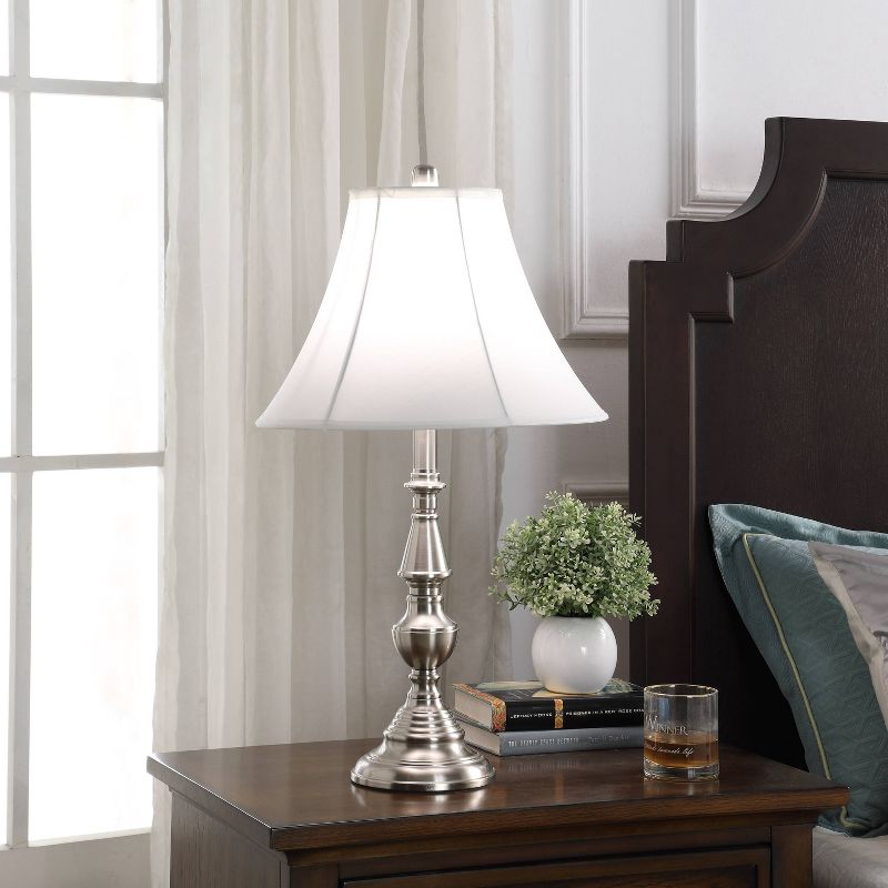 25.5" Modern Metal Table Lamp Brushed Nickel - Ore International