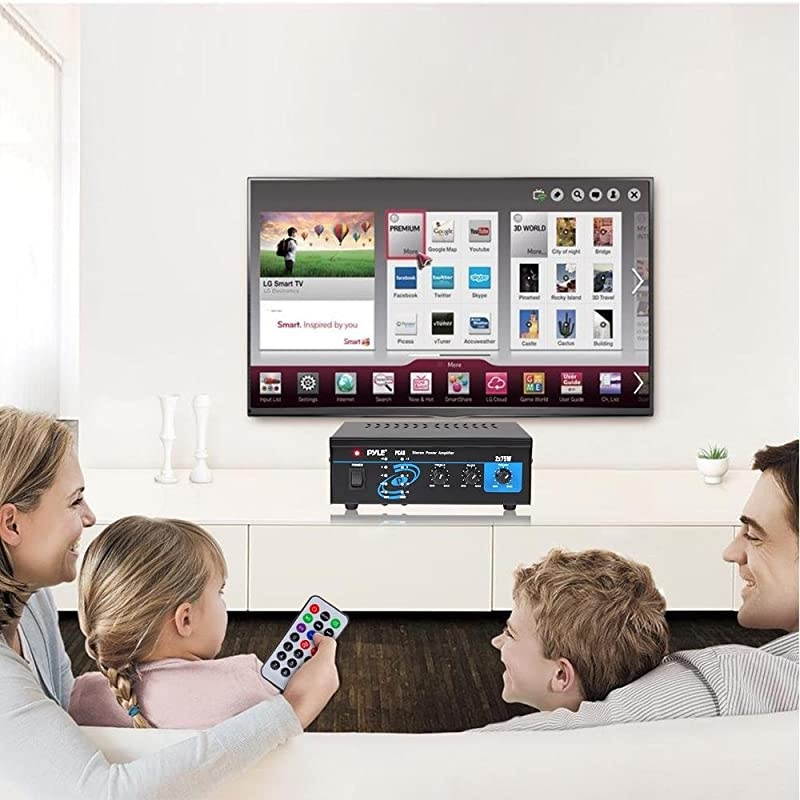 Home Audio Power Amplifier System 2X75W Mini Dual Channel Sound Stereo Receiver Box w LED For Amplified Speakers CD Player Theater via 35mm RCA For Studio Home Use  PCA3