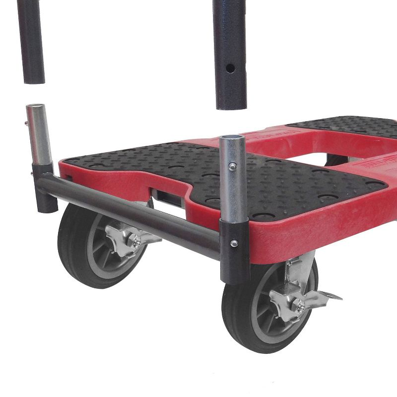 Snap Loc 1,500 lb Capacity All Terrain E Track Panel Cart Dolly Black, Heavy Duty 6 in Solid Rubber Swivel Caster Wheels