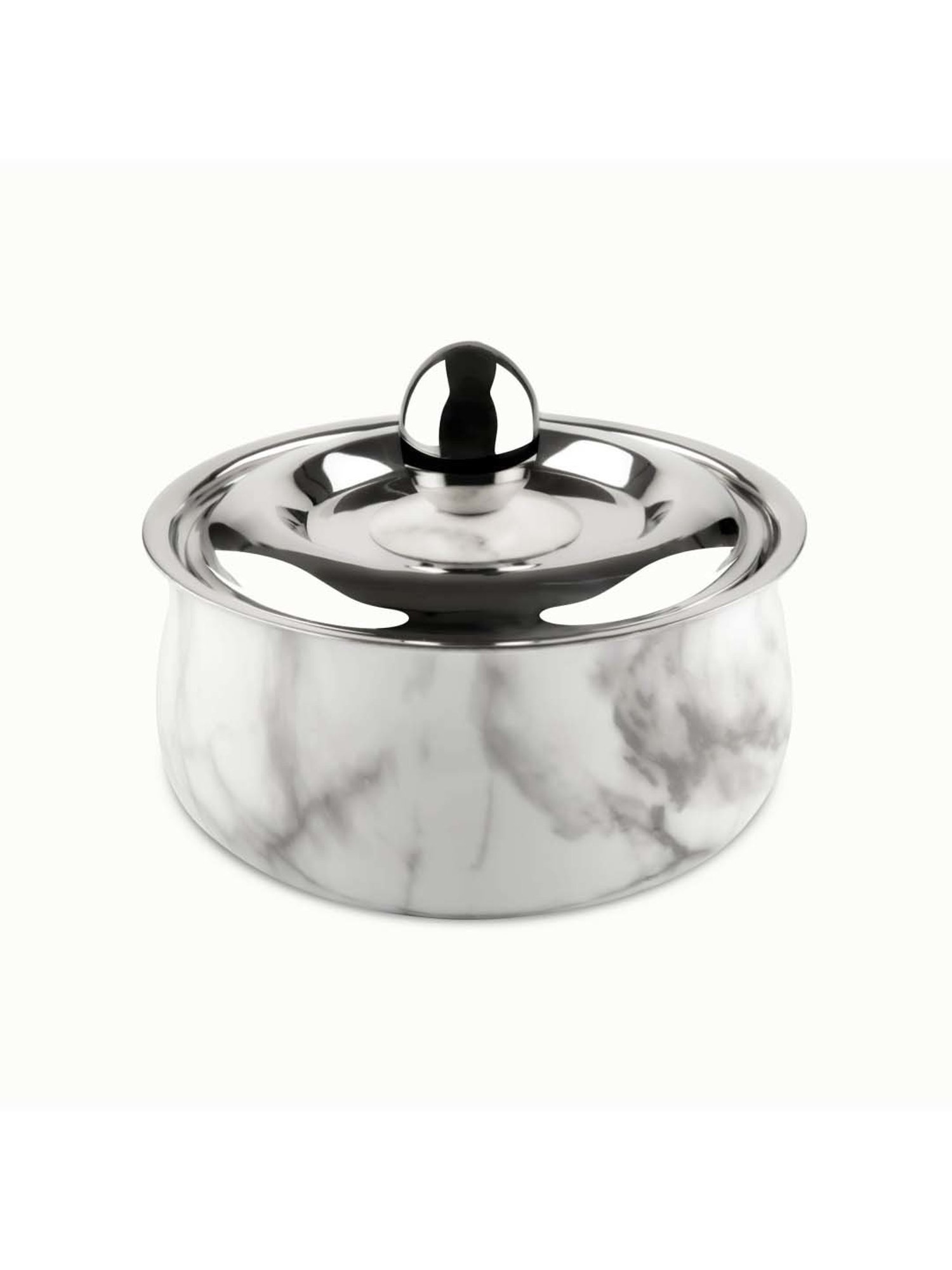 FnS Marbella White Stainless Steel Casserole With Lid (3 L)