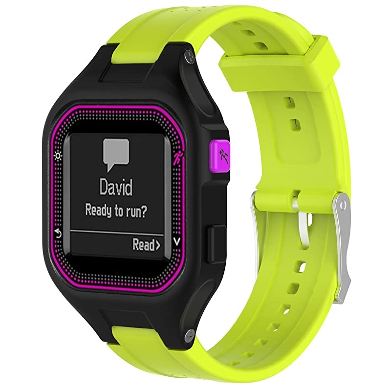 Replacement Band Compatible with Garmin Forerunner 25 GPS Running Watch Wristband Fitness Tracker for Smartphone(Female Strap) (Lime)