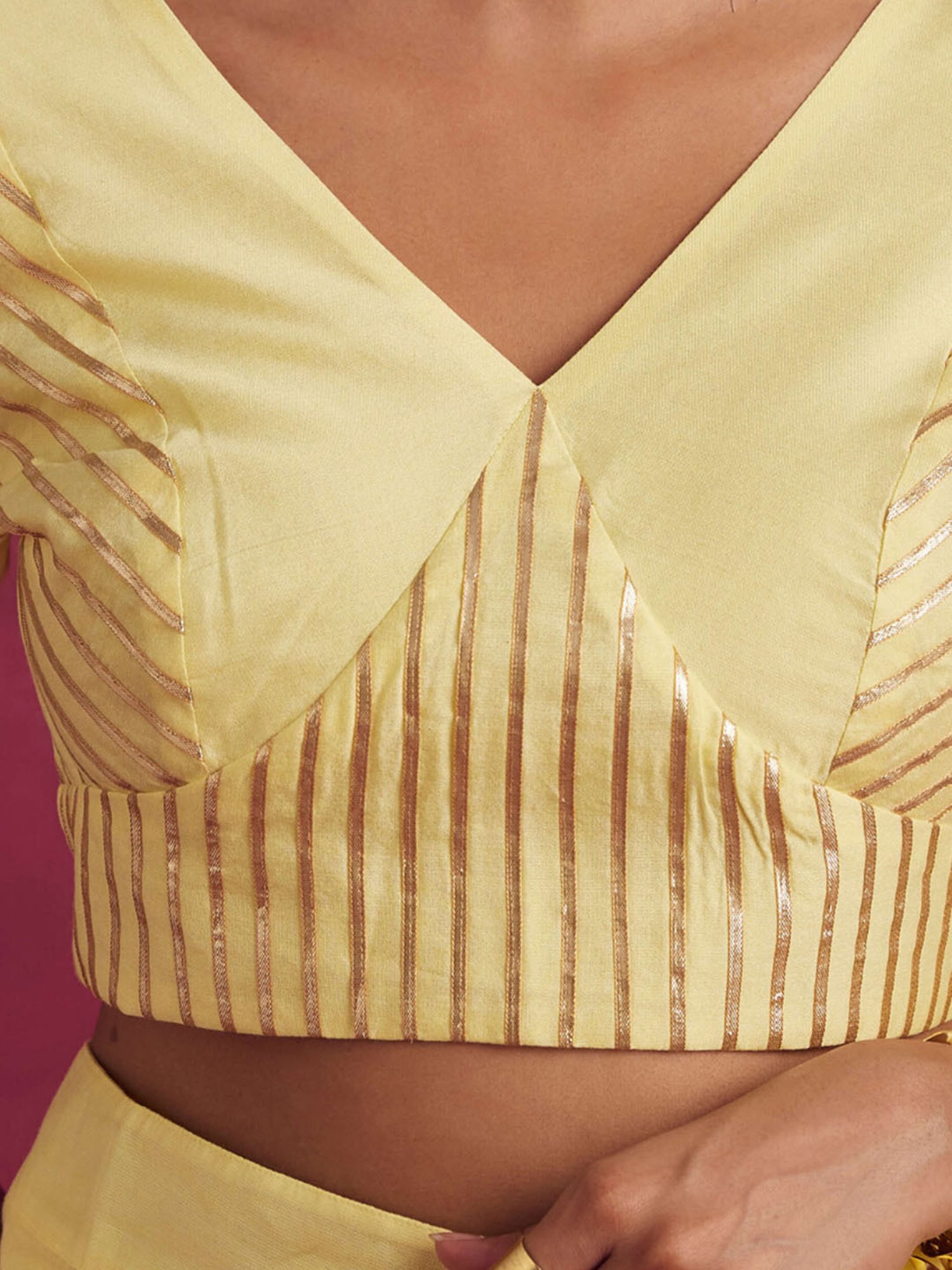 Abhishti Yellow Gota Patti Blouse