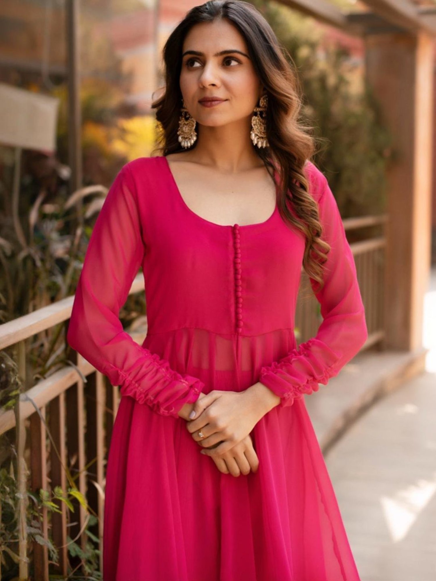 Calmna Viva Magenta Cape with Pant Co-ord Set