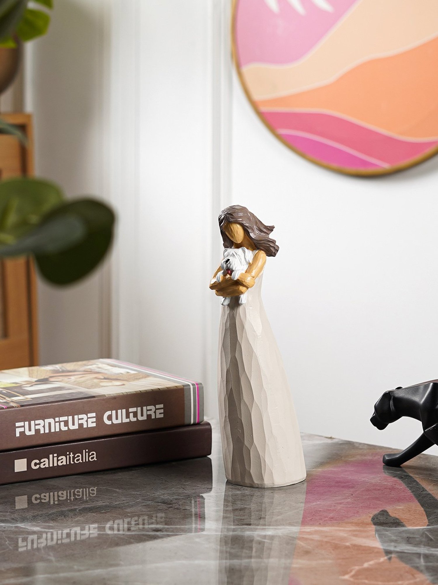 The Artment Decorative Baby Doll with Teddy Girl Polyresin Showpiece