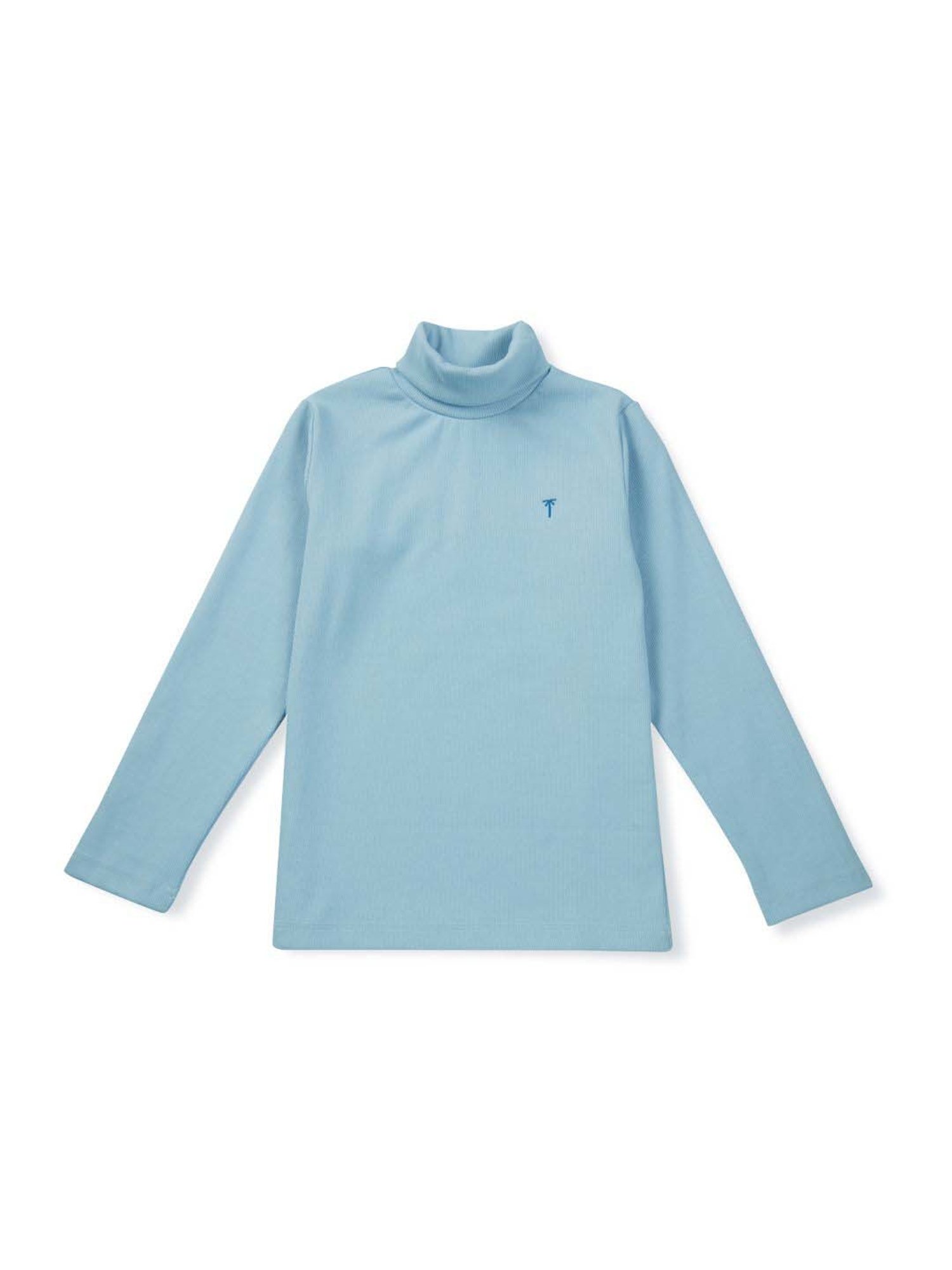 Palm Tree Kids Blue Cotton Regular Fit Full Sleeves Skivvy