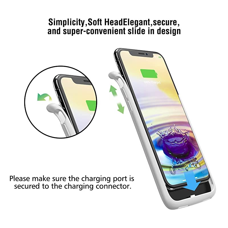 iPhone Xs Max Battery Case, 5000mAh Rechargeable Charging Case for iPhone Xs Max, Portable Protective Charger Case Compatible with iPhone Xs Max(6.5 inch) by  (Pink)