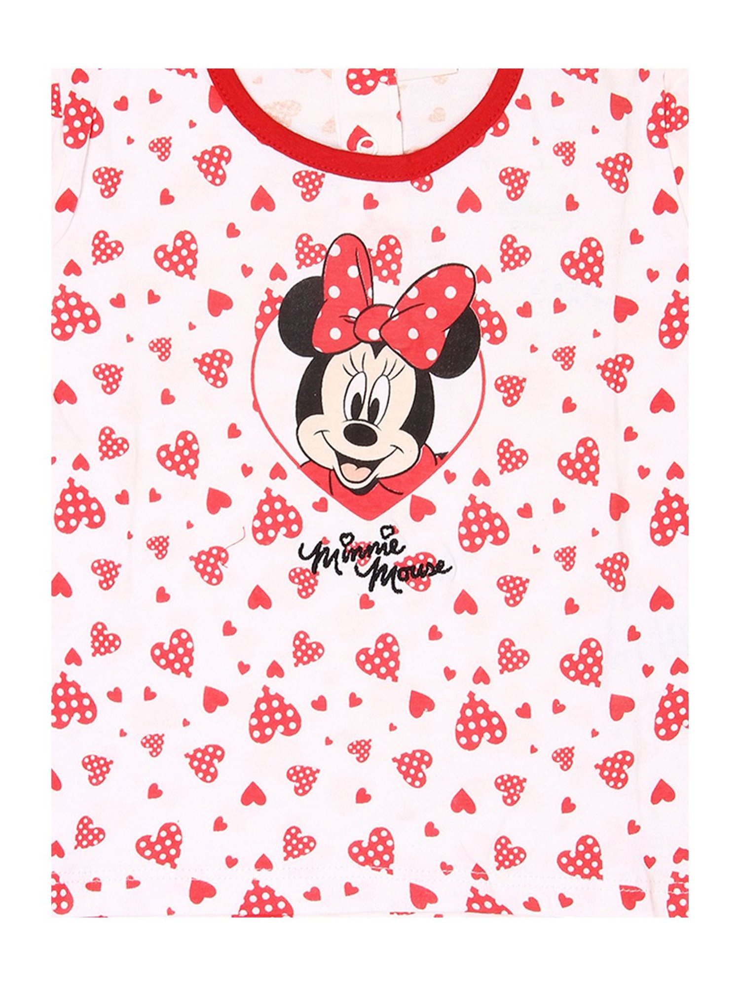 Mothercare Kids White & Red Minnie Print Full Sleeves T-Shirt with Pyjamas