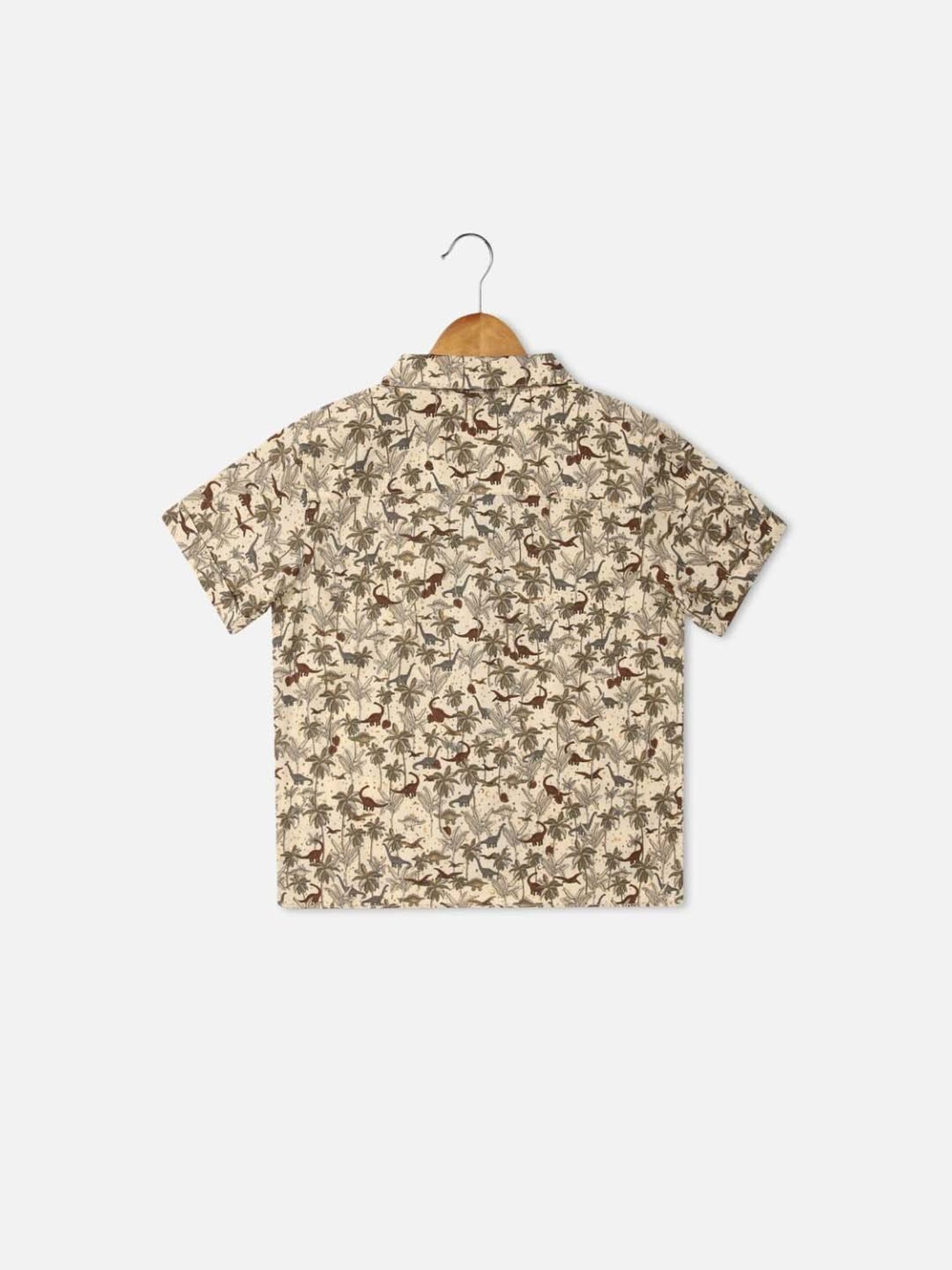 Allen Solly Junior Beige Cotton Printed Shirt
