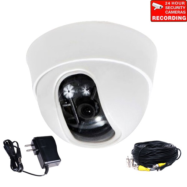 VideoSecu Dome Security Camera Built-in 1/3" Sony Effio CCD 600 TVL High Resolution 3.6mm Wide Angle Lens with Power Supply and Cable for CCTV DVR Home Surveillance System AN2