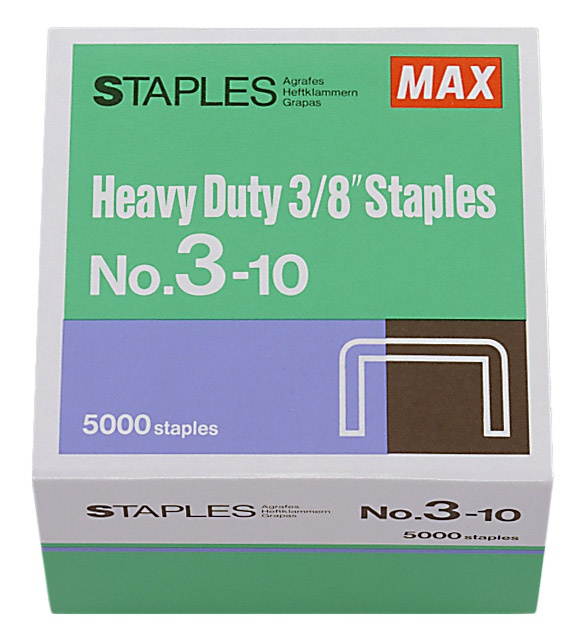 MAX USA MXB310 MAX HD-3DF FLAT CLINCH - 1-5000PK .37 IN. STAPLES