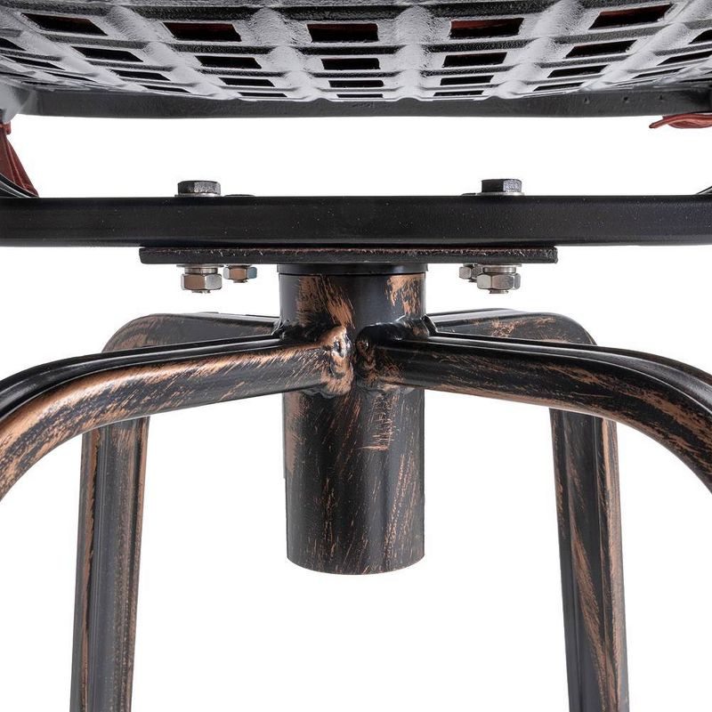 Outdoor Counter Height Cast Aluminum Swivel Bar Stool with Sunbrella Cushion - Red - Crestlive Products