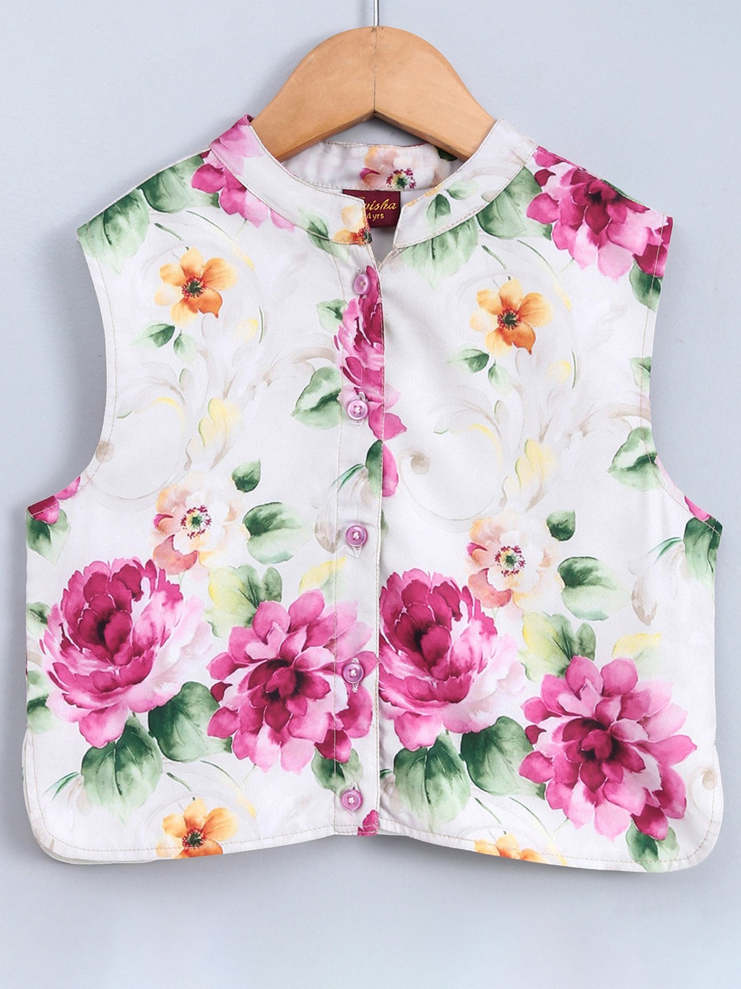 TWISHA Kids Lime Green & White Floral Print Full Sleeves Kurta , Pyjamas with Jacket