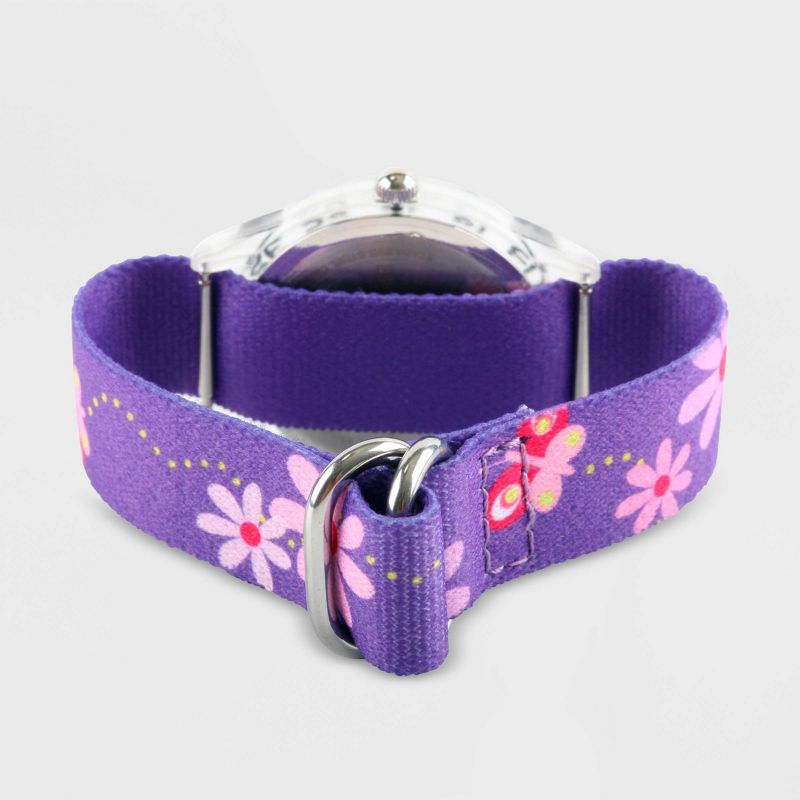 Girls' Red Balloon Unicorn Plastic Time Teacher Nylon Strap Watch - Purple