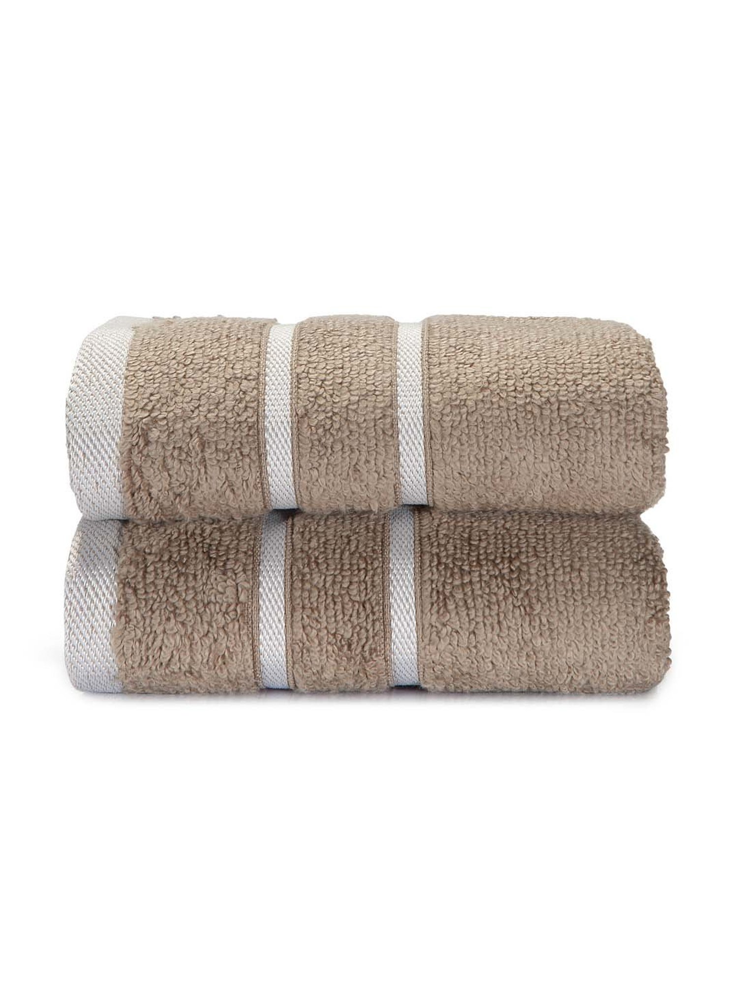 Mark Home 100% Cotton 500 GSM Zero Twist Simply Soft Beige Hand Towels - Set of 2
