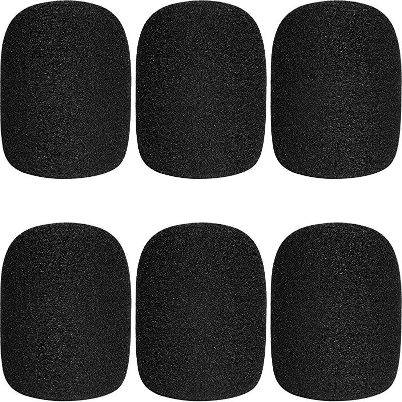 Microphone Cover Microphone Windscreen Foam Cover Black Top Grade 6 Pack