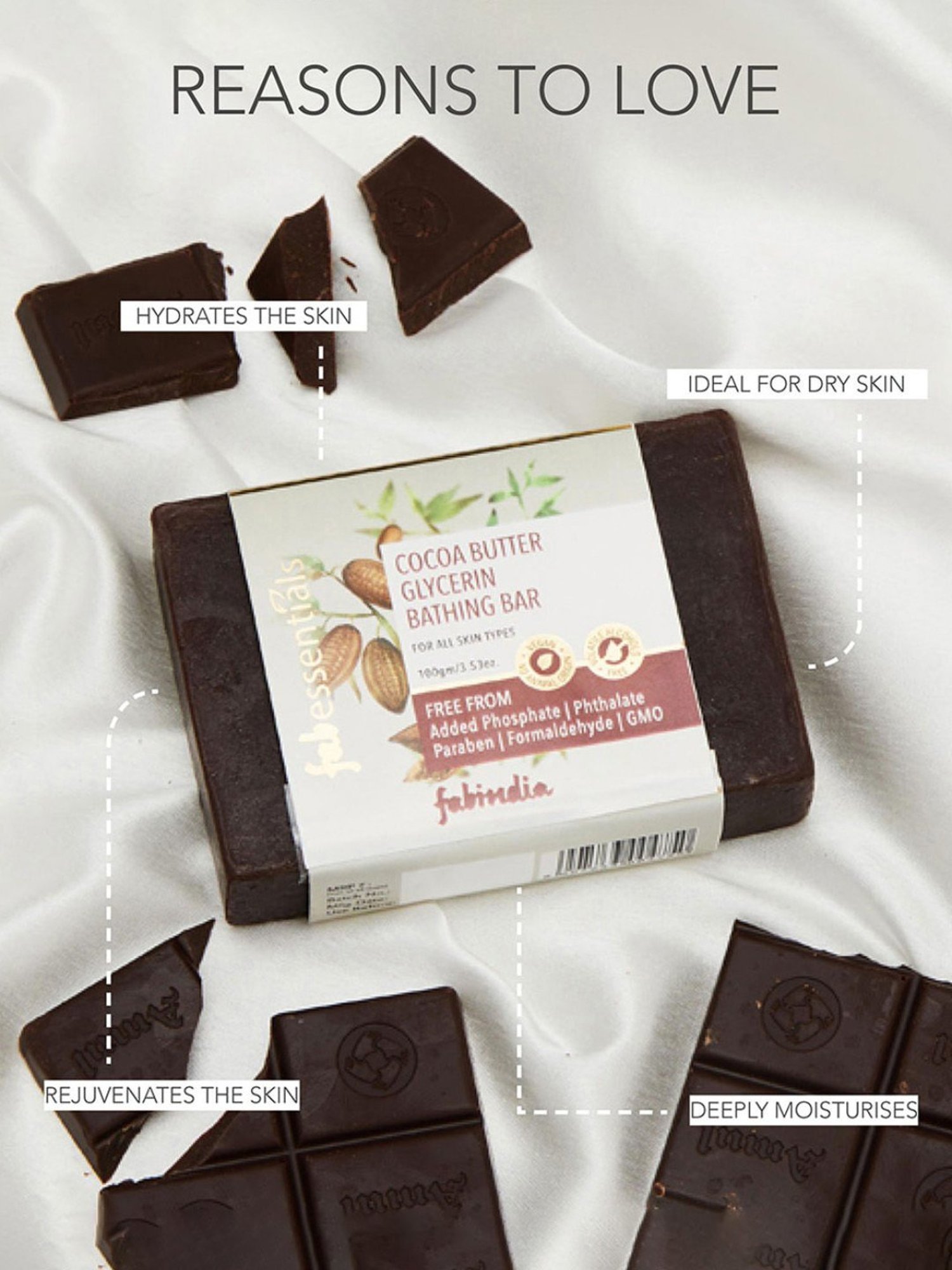 Fabessentials Cocoa Butter Glycerin Bathing Bar - 100 gm