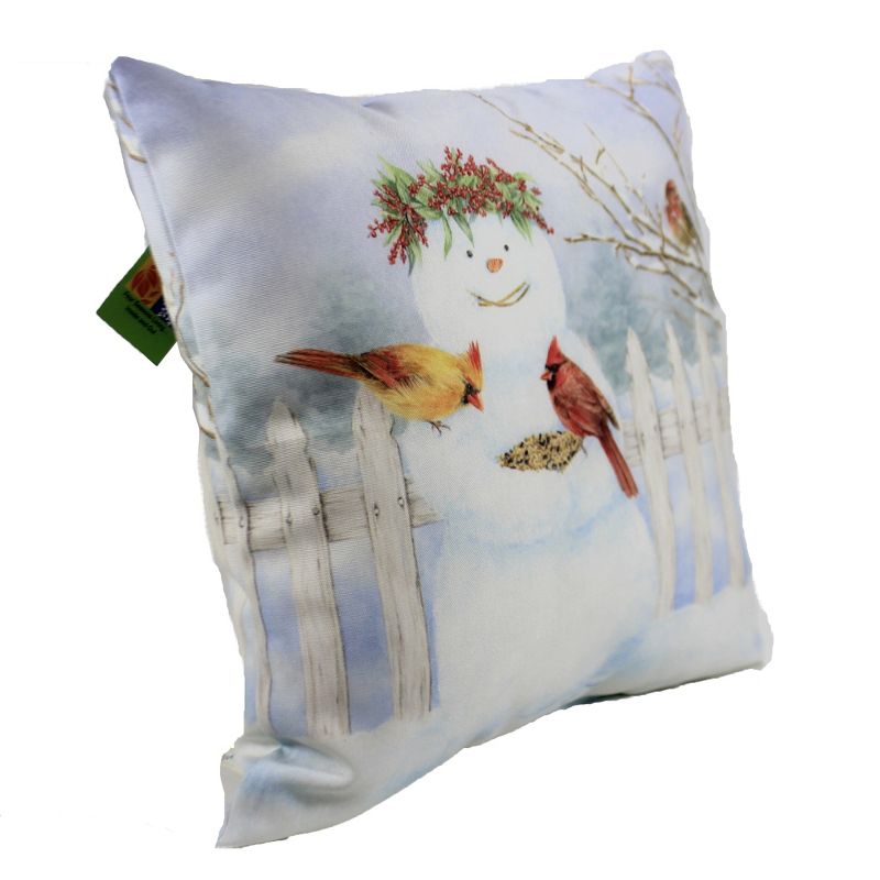 Christmas 18.0" Happy Snowman W/Birdseed Indoor Outdoor  -  Decorative Pillow