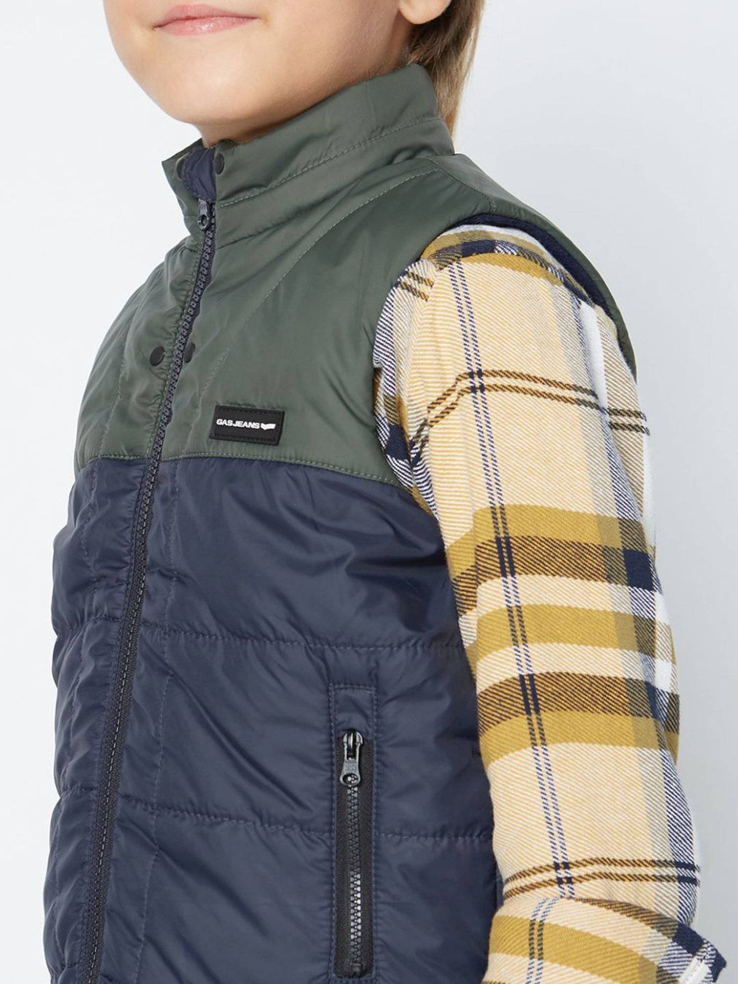 GAS Kids Navy & Green Color Block Jacket