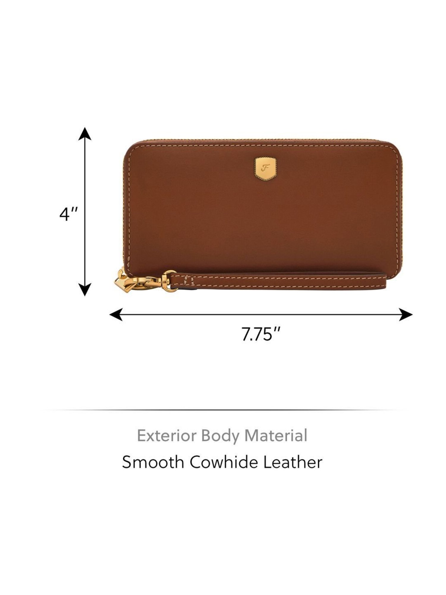 Fossil Brown Solid Zip Around Wallet