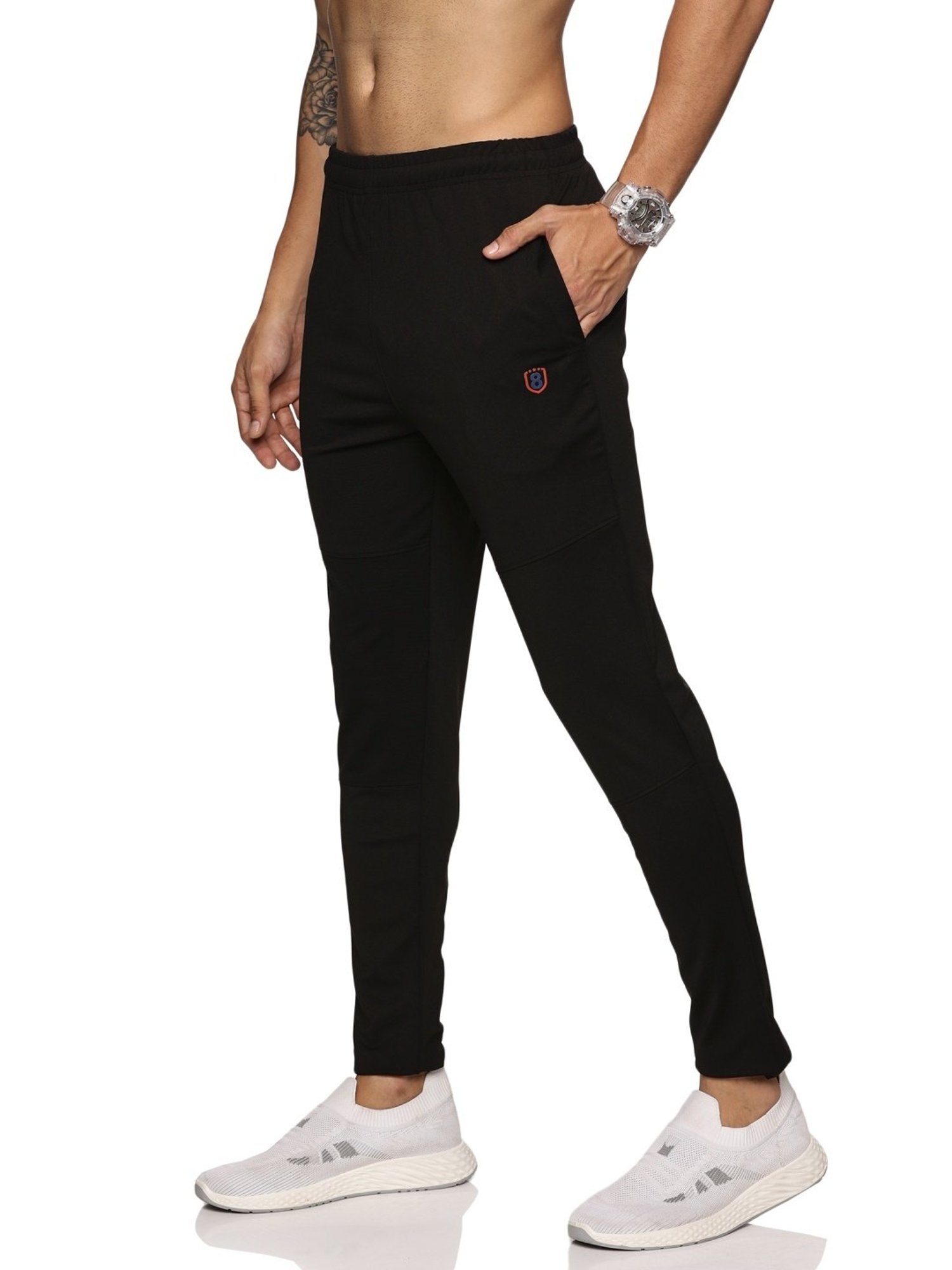 DOMIN8 Black Slim Fit Trackpants