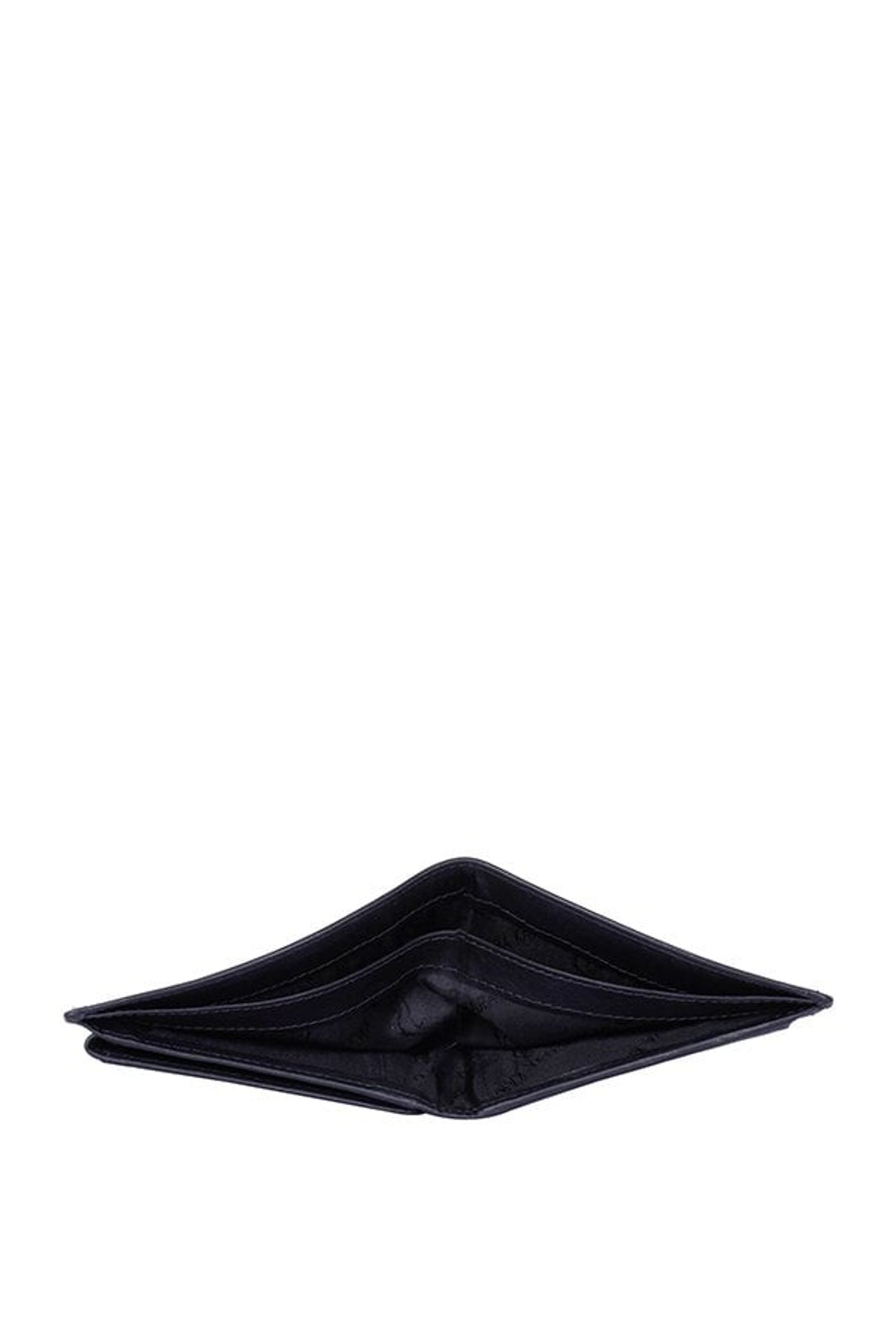 Kara Black Solid Leather Bi-Fold Wallet