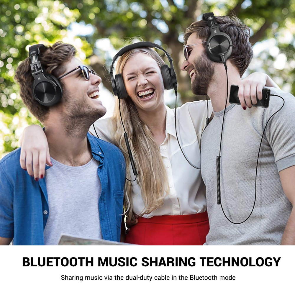 Fusion Bluetooth Over Ear Headphones, Studio Recording Headphones with Share-port, Wired/Wireless Professional Monitor