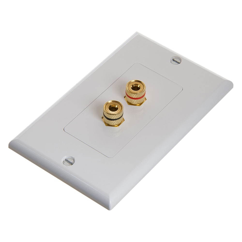 Cmple - Speaker Wall Plate - Banana Binding Post for 1 Speaker - Decoro