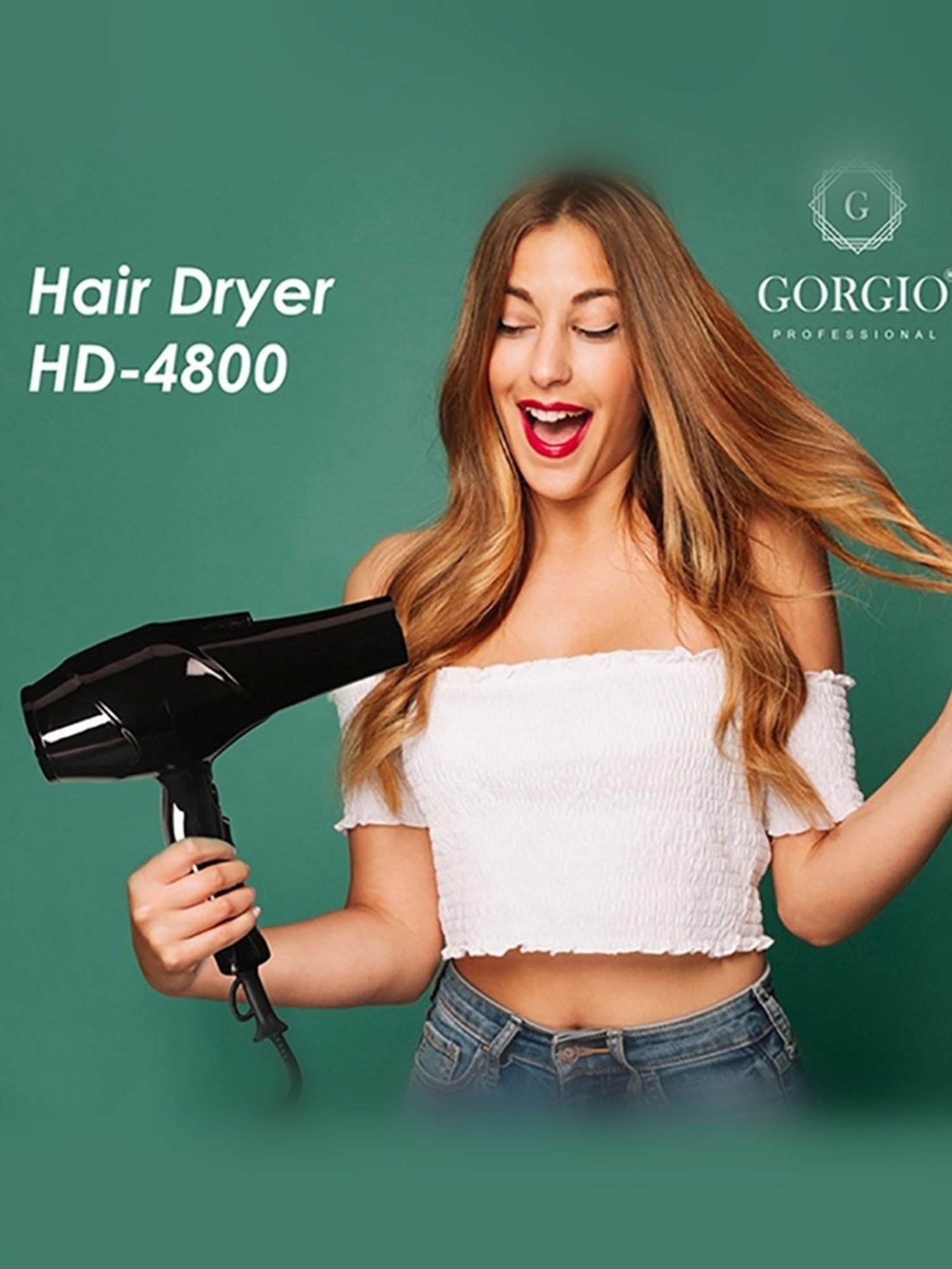 Gorgio Professional HD4800 2000W Hair Dryer (Black)