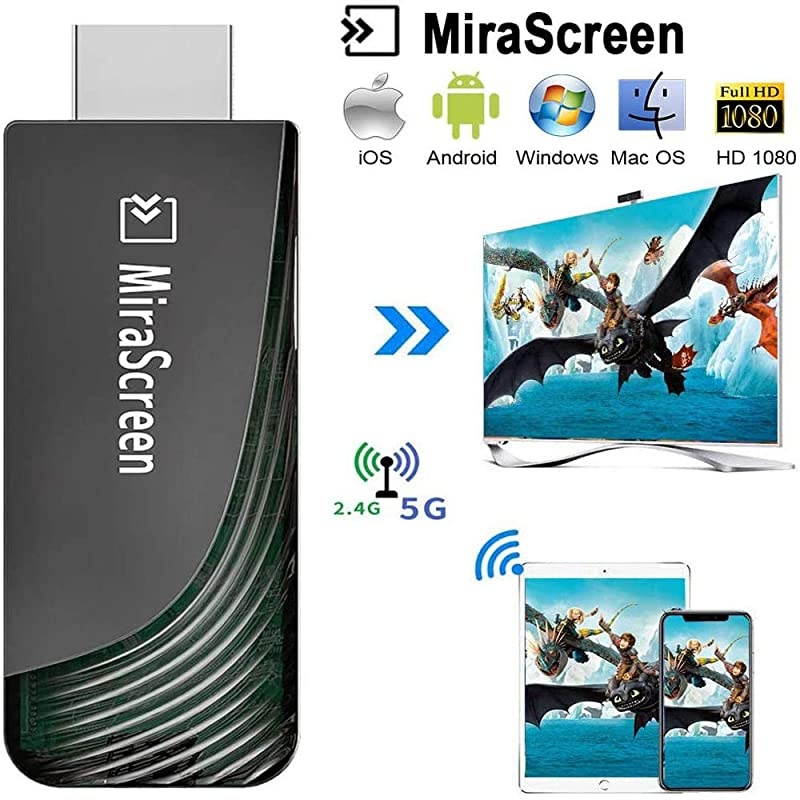WiFi Display Dongle  5G24G Wireless Display Receiver Full HD 1080P HDMI Dongle for Smartphones Laptops to HDTV Projector Car Monitor