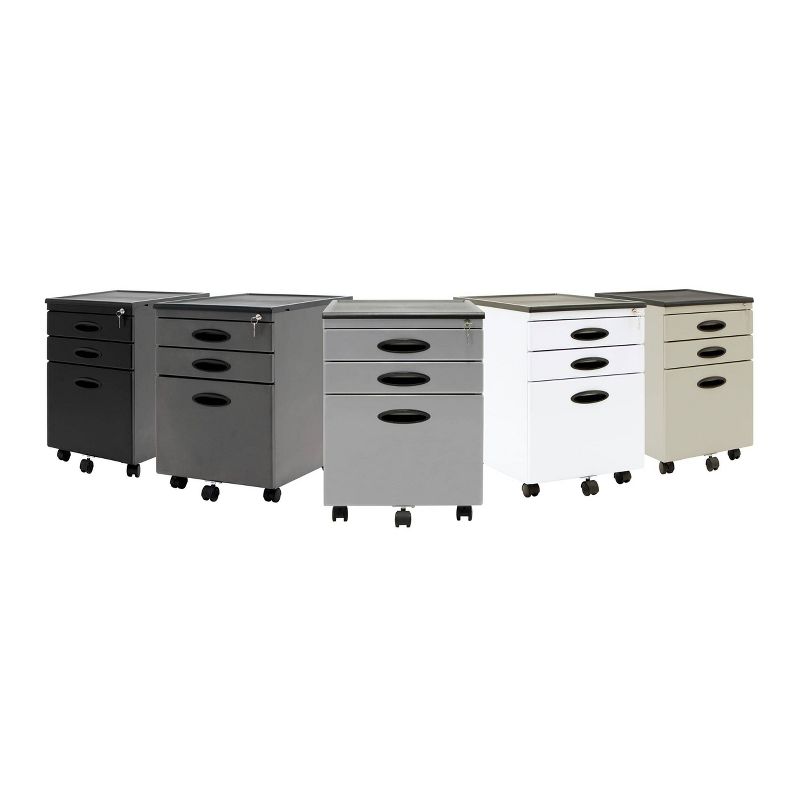 Element Mobile File Cabinet Silver - Studio Designs