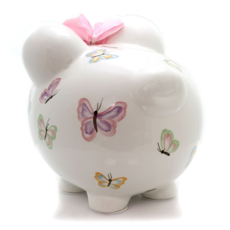 Bank 7.75" Petite Papillon Pig Bank Butterflies Money  -  Decorative Banks