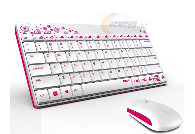 Rapoo 8000 Office Ergonomic Design Keyboard And Mouse Combo, Cool Exterior Waterproof Wireless, 2.4GHZ 33 Feet Wireless Connection-Black