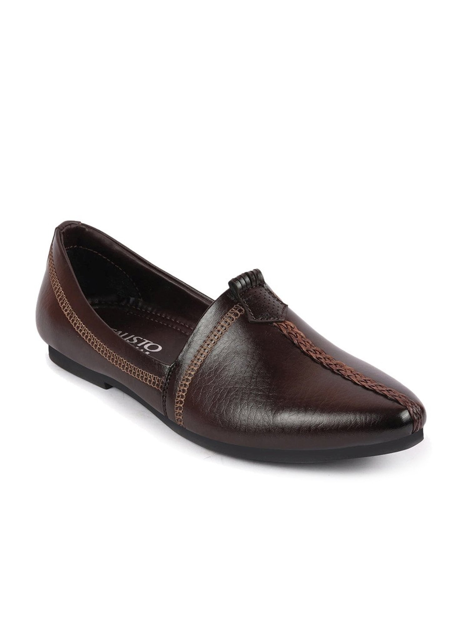 Fausto Men's Brown Ethnic Juttis