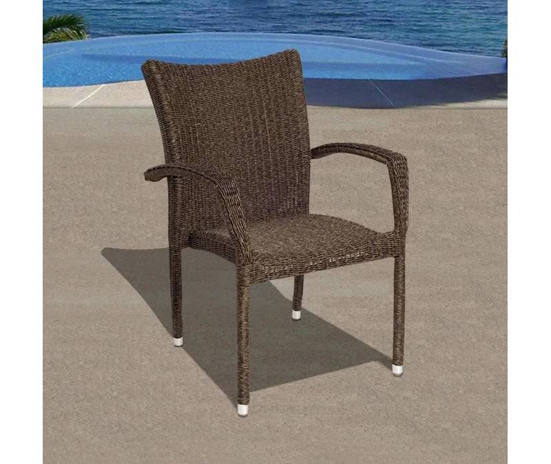 Bari 4pc Patio Stackable Wicker Dining Chair Set - International Home Miami