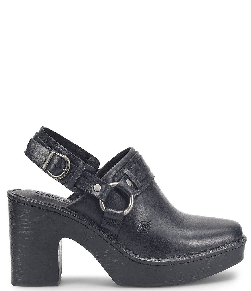 Born Hudson Leather Sling Strap Harness Clogs