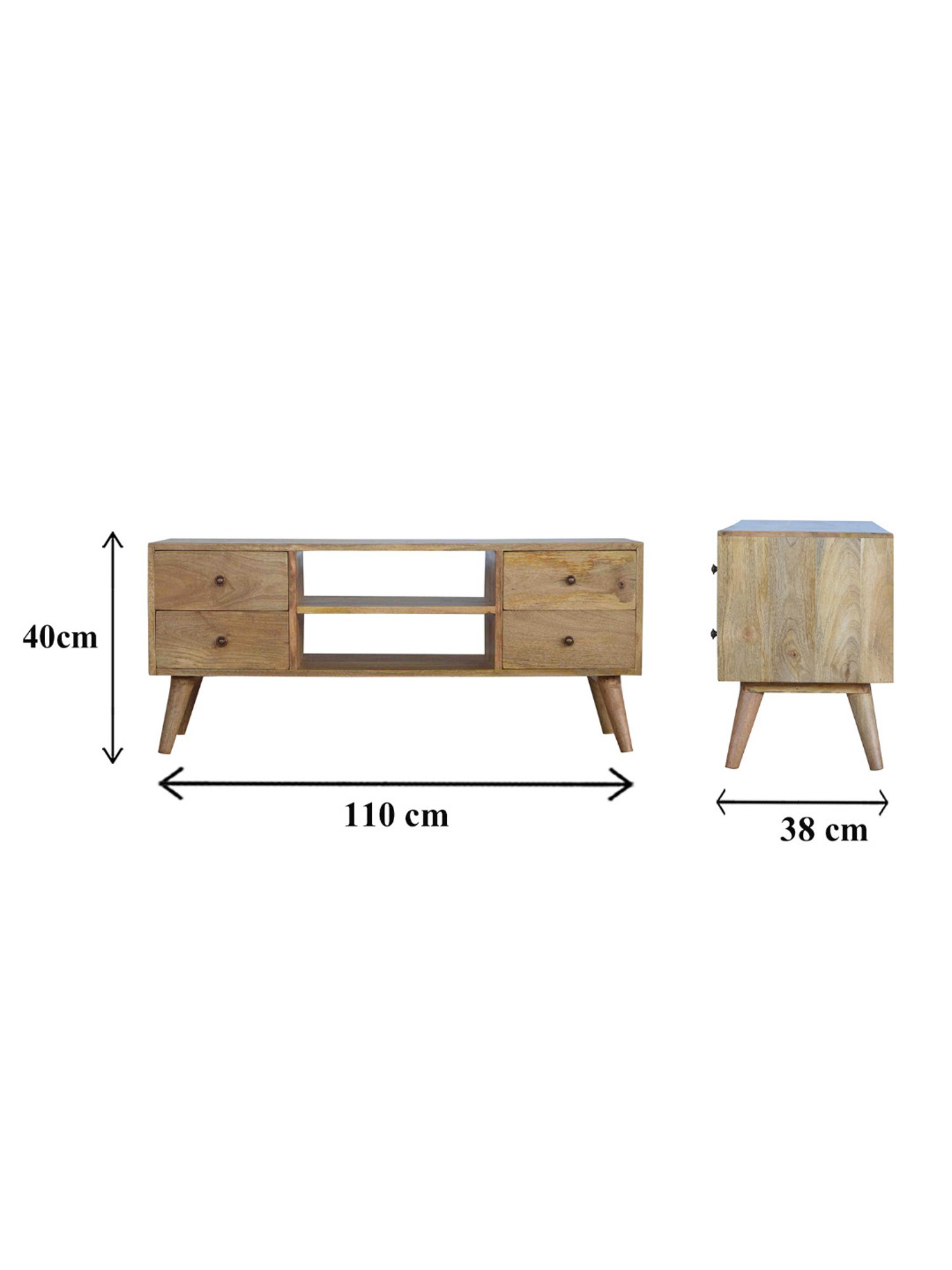 Delite Kom Flex Flowery Wenge & Acacia Dark Engineered Wood TV Entertainment Unit