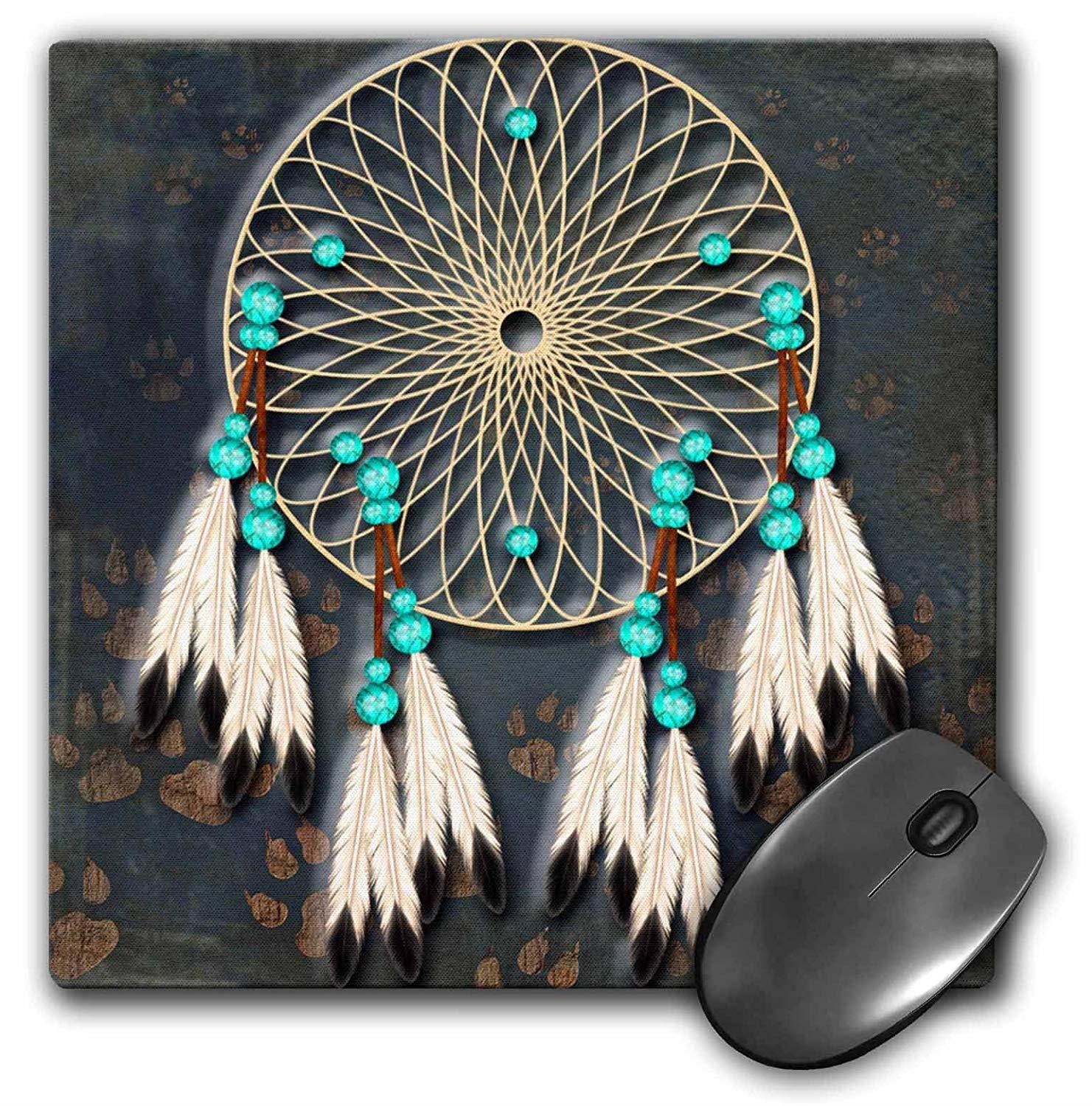 3dRose Desk Organization Mouse Pad, Designer One of A Kind Native American Art, 8" x 8" (mp_108095_1)