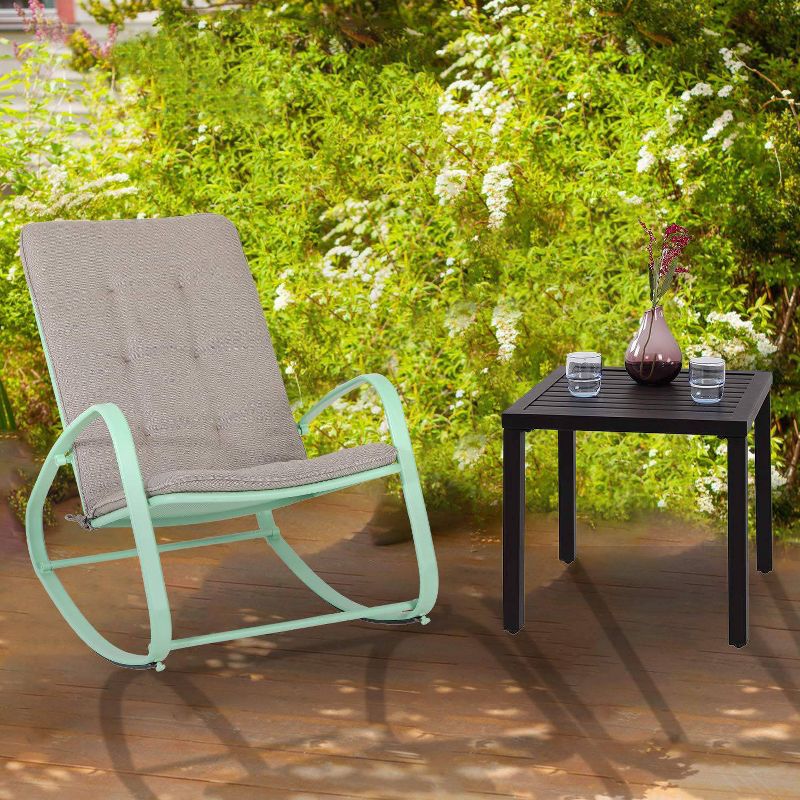 2pc Patio Rocking Chair & Table - Green - Captiva Designs