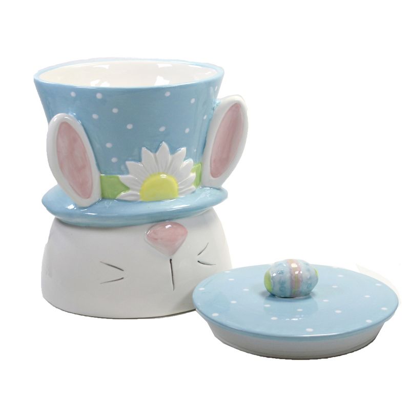 Tabletop 7.5" Bright Easter Cookie Jar Bunny Ears Egg Transpac  -  Food Storage Containers