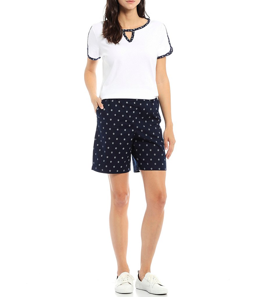 Allison Daley Petite Size True Navy Pull On Bermuda Shorts